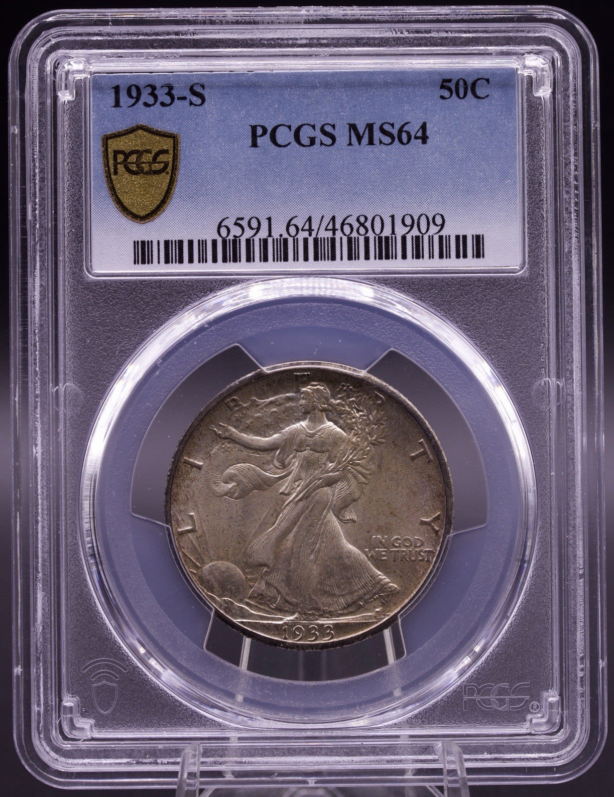 1933-S Walking Liberty Half Dollar PCGS MS64 Better Date San Francisco 50C