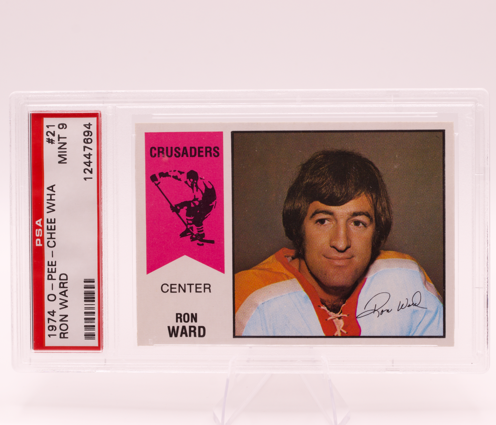 1974 O-Pee-Chee WHA Ron Ward #21 PSA 9 MINT Cleveland Crusaders Hockey Card
