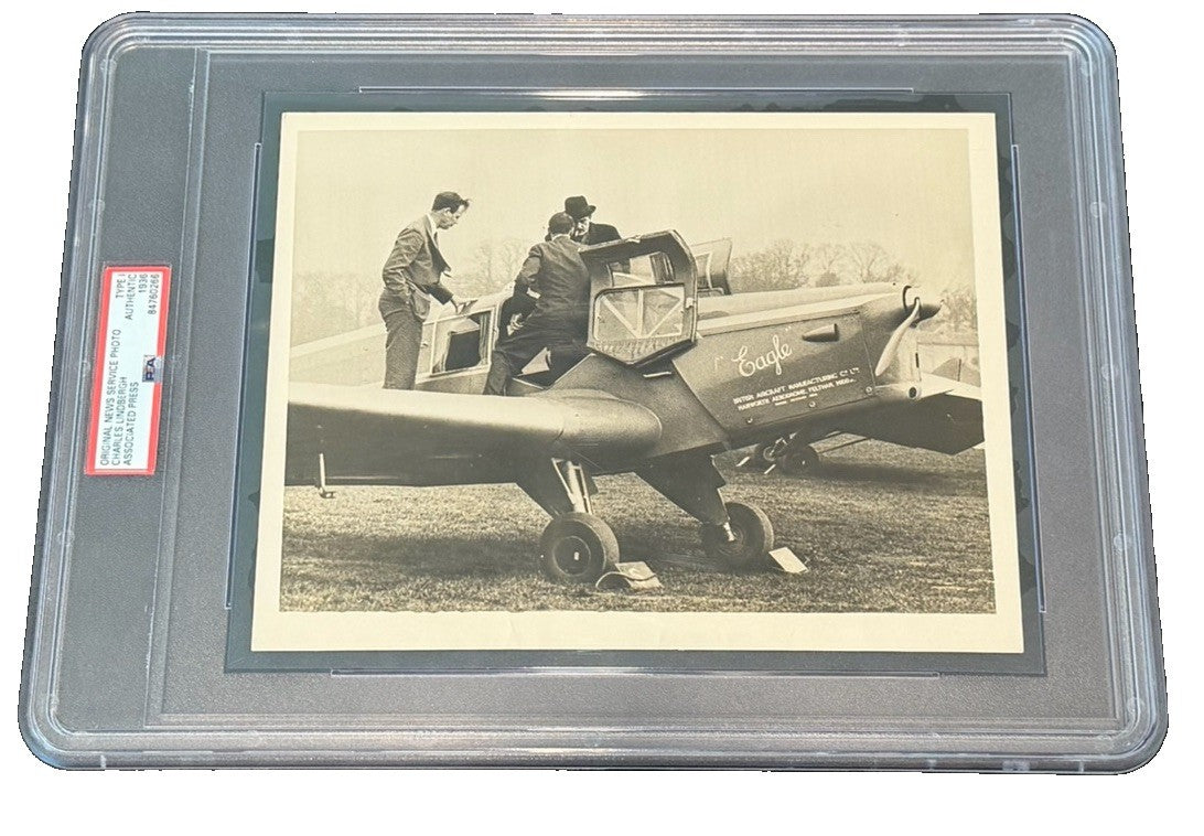 1936 Charles Lindbergh Original AP Press Photo PSA Type 1 First Flight England