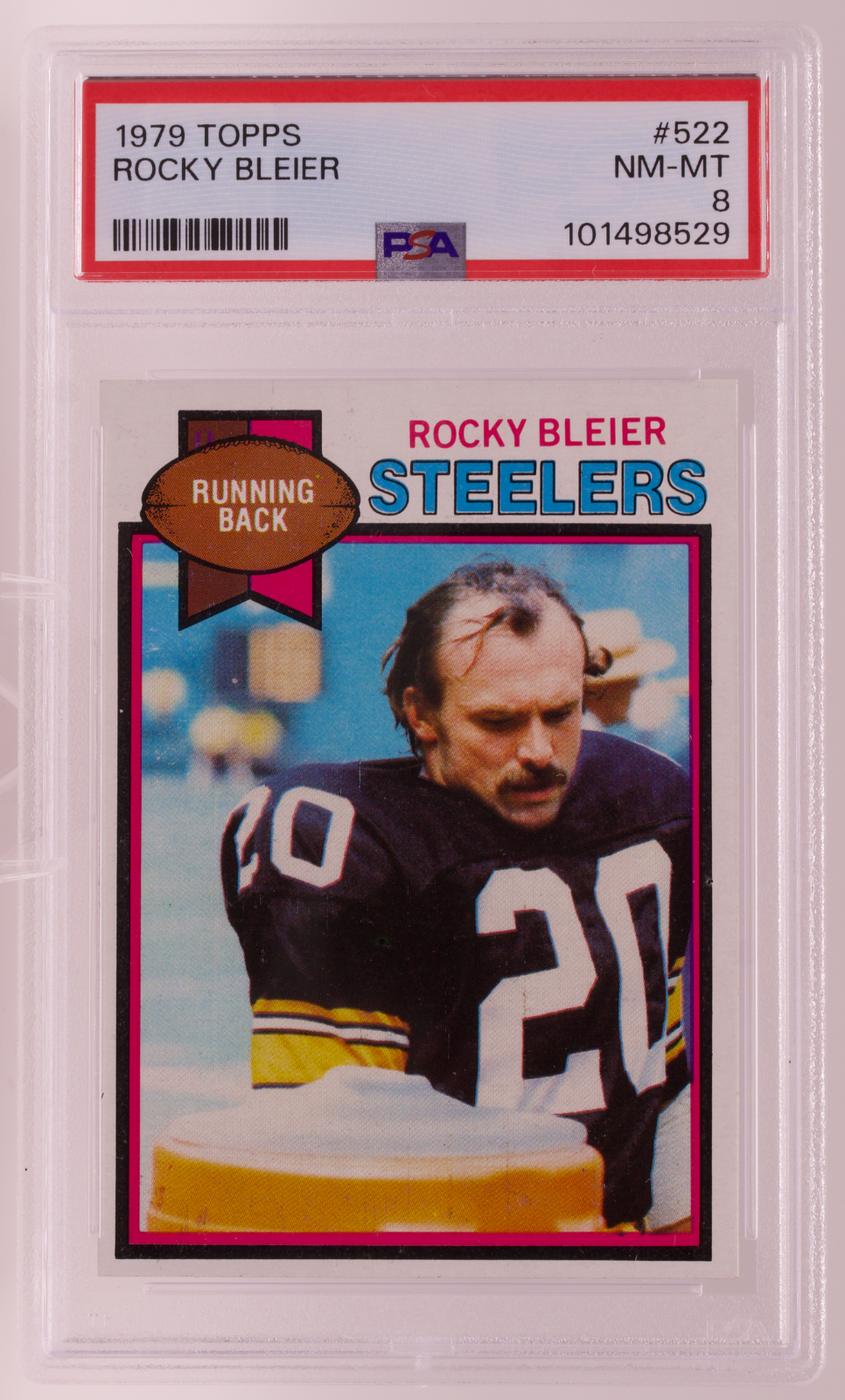 1979 Topps #522 Rocky Bleier PSA 8 NM-MT Pittsburgh Steelers Notre Dame Vintage