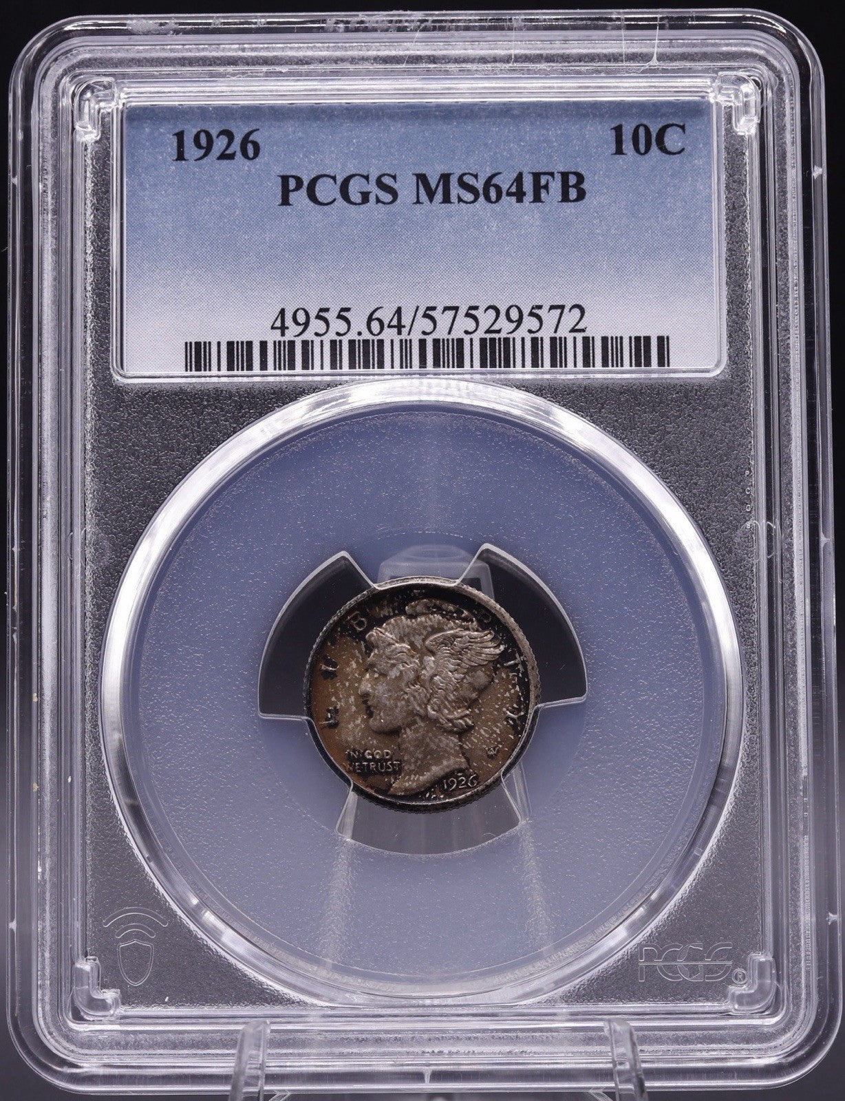 1926 Mercury Dime 10C PCGS MS64FB Toned Choice Unc Full Bands Silver