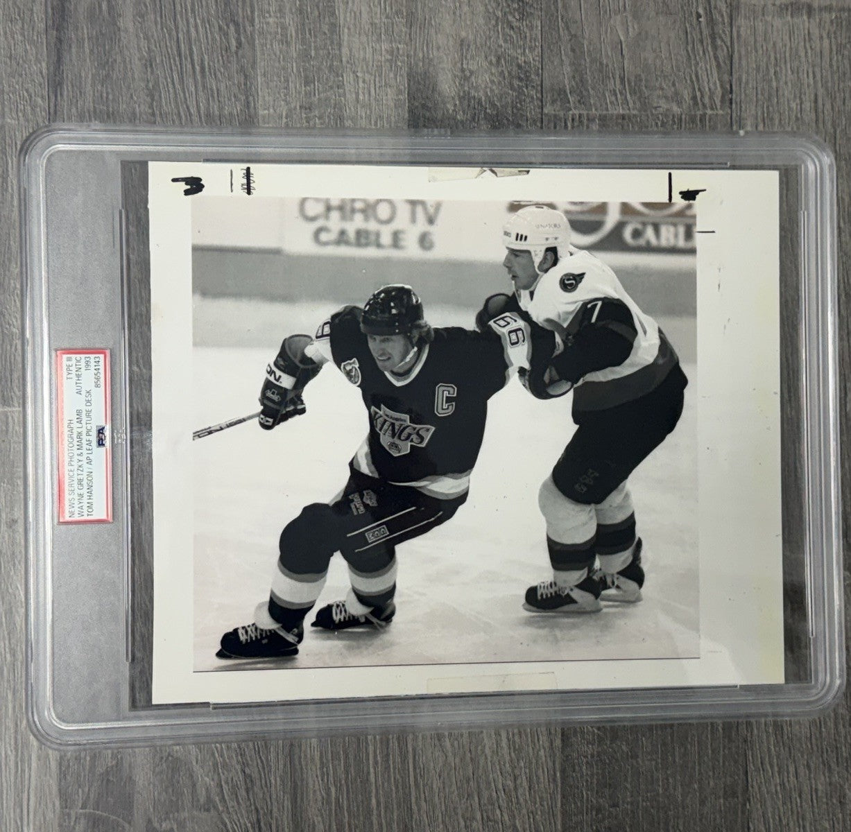 1993 Wayne Gretzky Mark Lamb PSA Authentic Type III News Service Photo AP
