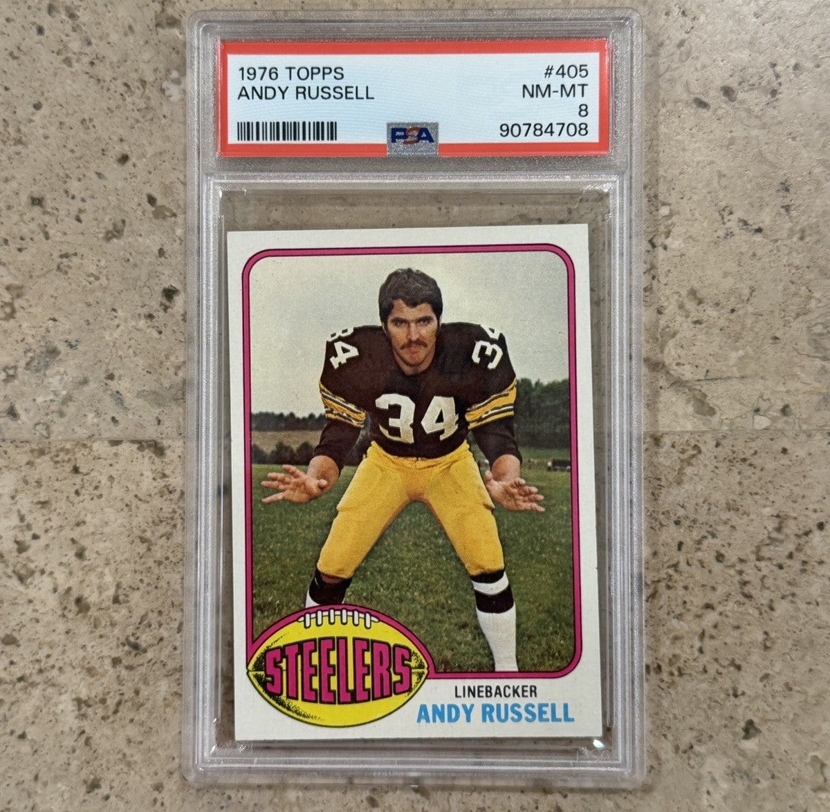 1976 Topps #405 Andy Russell PSA 8 NM-MT Pittsburgh Steelers Vintage Football