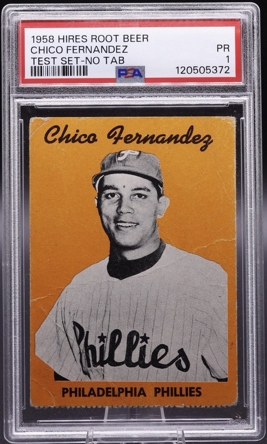 1958 Hires Root Beer TEST SET Chico Fernandez PSA 1 Poor Scarce No Tab Artifact