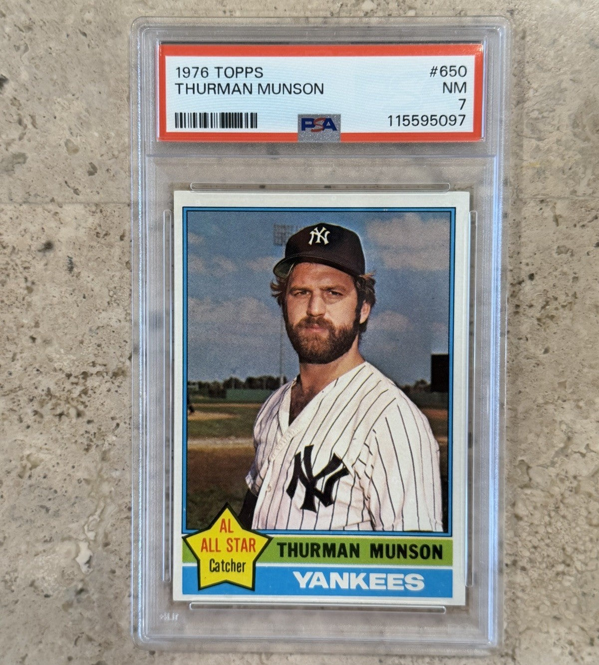 1976 Topps Thurman Munson #650 PSA 7 NM New York Yankees AL All-Star Catcher