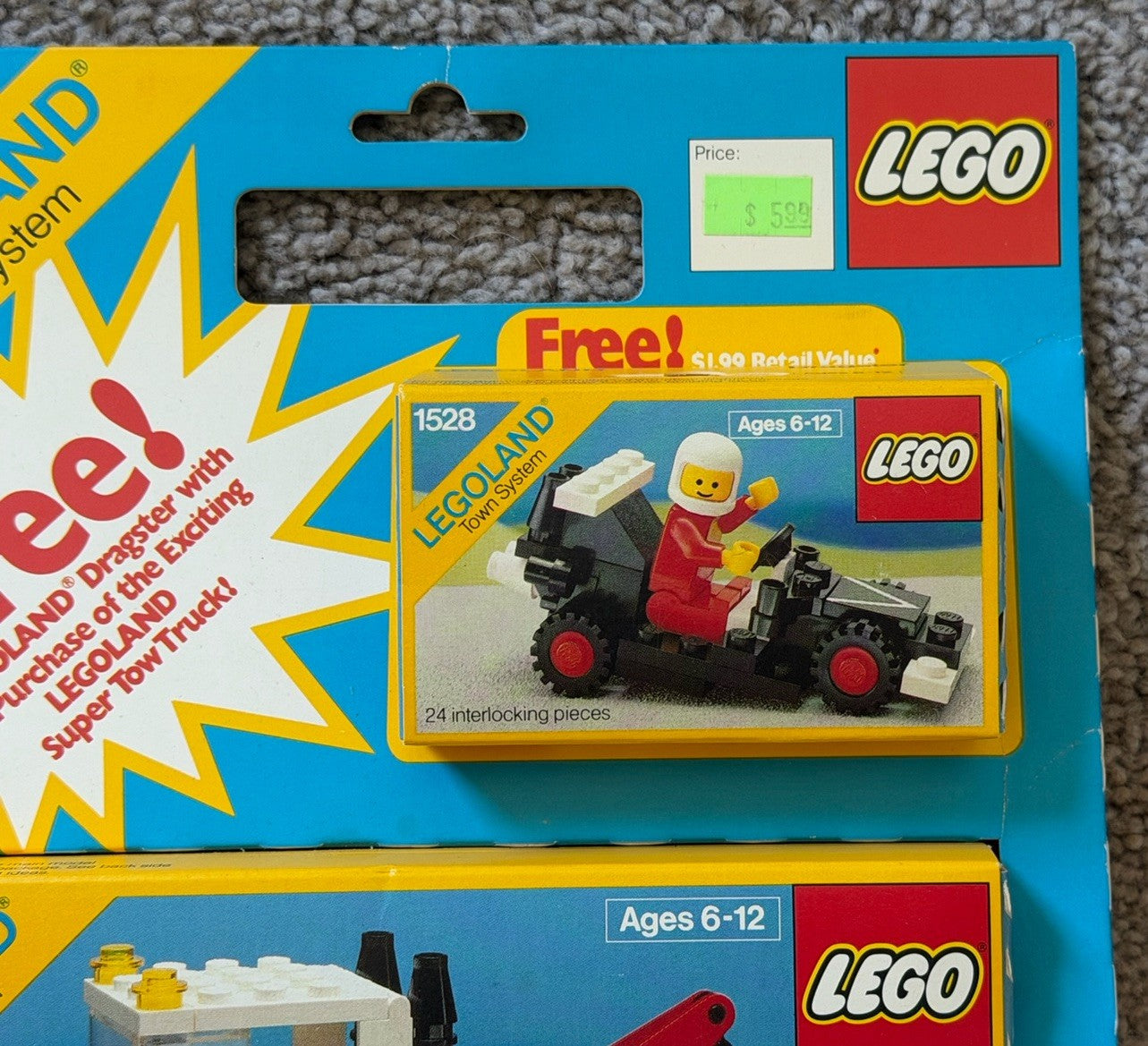 LEGO 1506 Main Street Value Pack Legoland Town 1528 Dragster + 1572 Tow Truck 