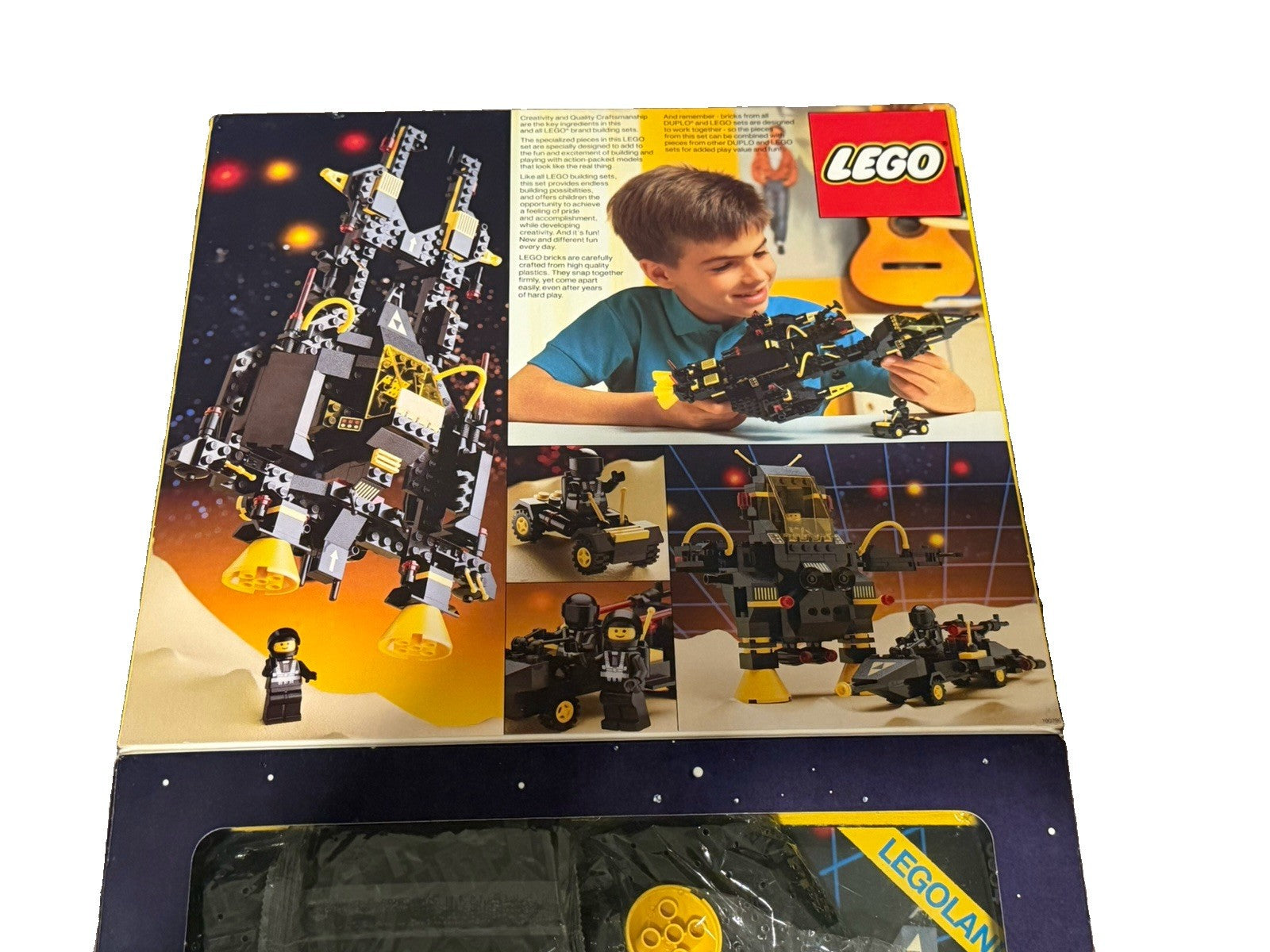 Vintage 1987 LEGO LEGOLAND Space Blacktron Renegade #6954 Open Box Sealed Bags