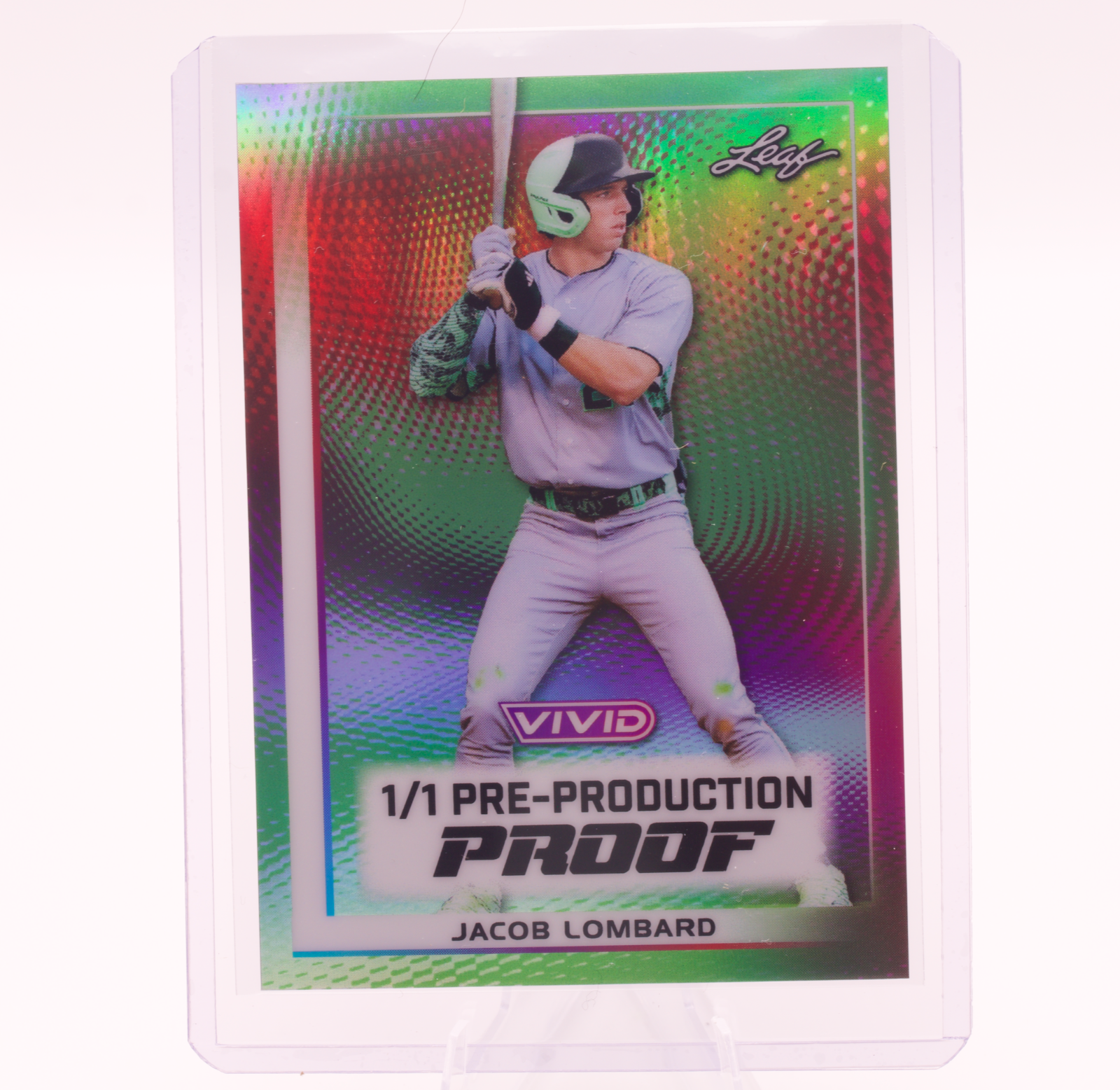 2026 Leaf Vivid Jacob Lombard 1/1 Pre-Production Proof Marlins Rookie Card SS