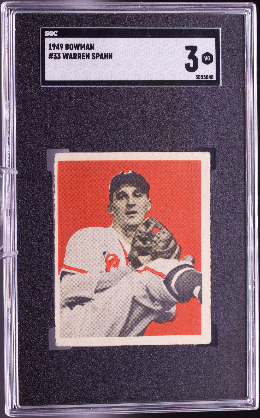 1949 Bowman #33 Warren Spahn SGC 3 VG Boston Braves Vintage Baseball Card