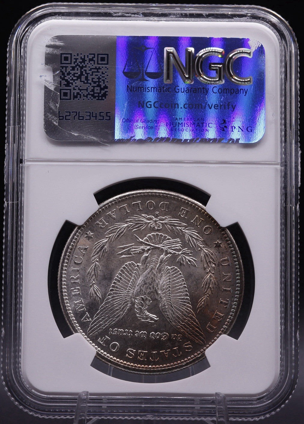 1881-S Morgan Silver Dollar NGC MS64 Orange Rim Toning Choice Unc Coin