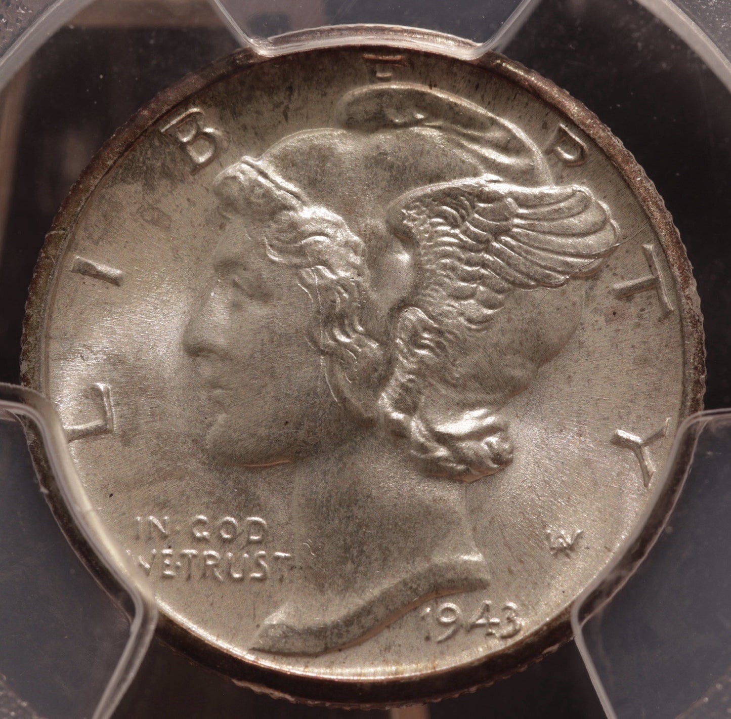 1943-D Mercury Dime 10C PCGS MS67+ FB • Full Bands