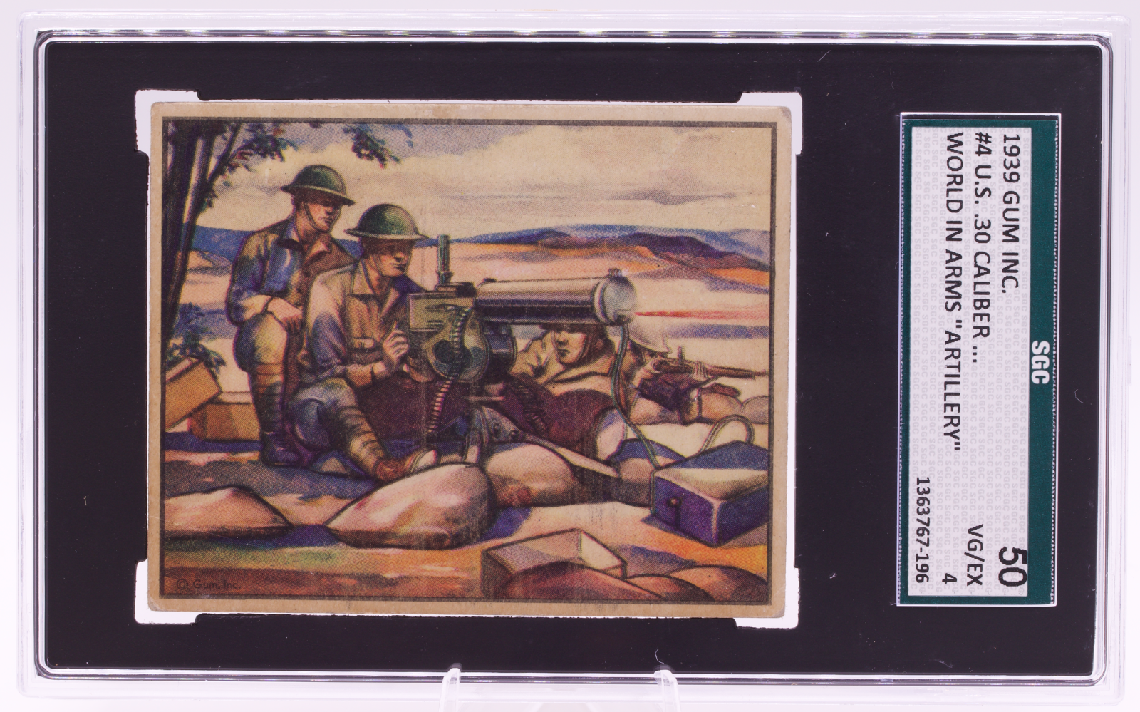 1939 Gum Inc World In Arms #4 US 30 Caliber Machine Gun SGC 4 VG/EX Pre-War WW2