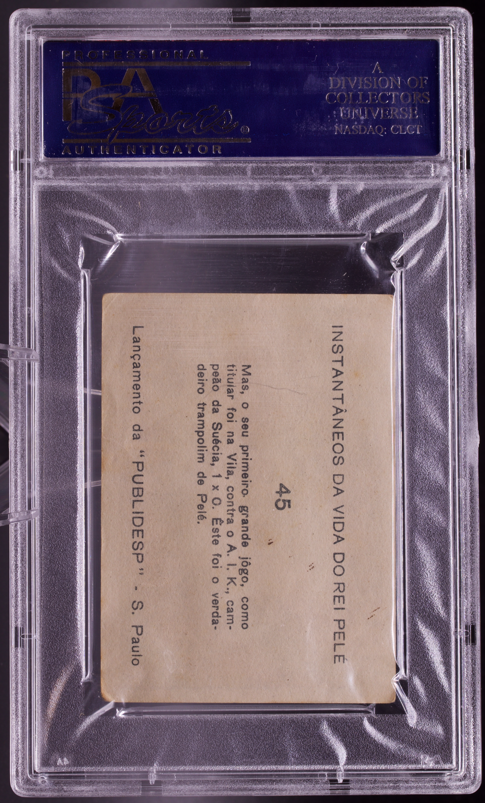 1964 Instantaneos Da Vida #45 Pele PSA 3 VG Santos vs AIK Sweden Soccer Card
