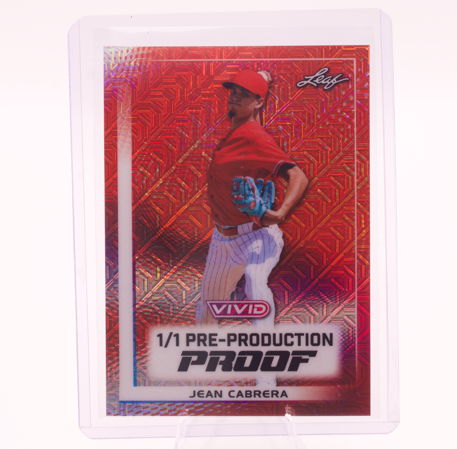 2026 Leaf Vivid Jean Cabrera 1/1 Pre-Production Proof Baseball Rookie Card RHP