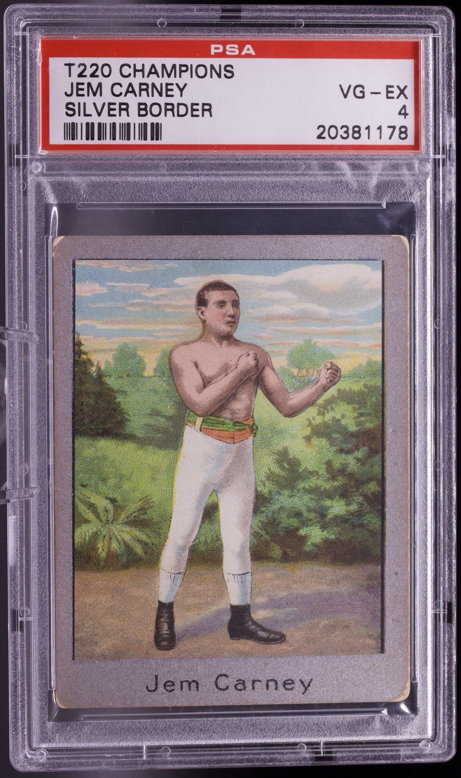 1910 T220 Mecca Silver Border JEM CARNEY Boxing PSA 4 VG-EX - RARE