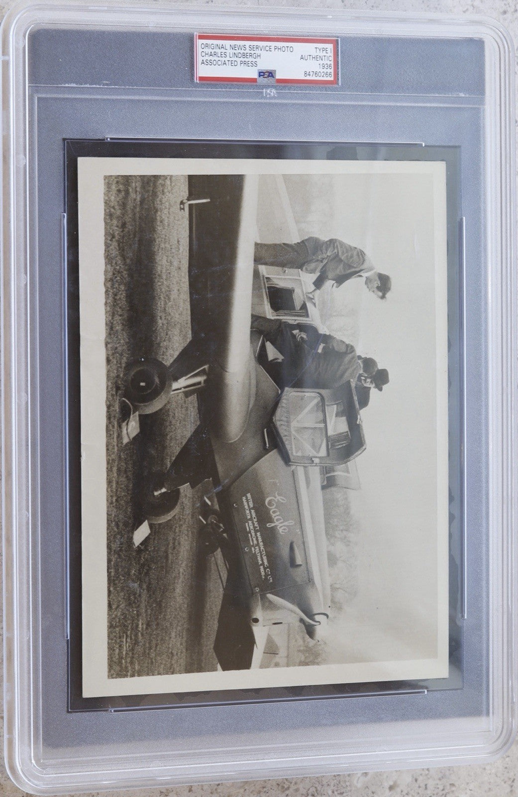 1936 Charles Lindbergh PSA Type 1 Original AP News Photo England Eagle Plane