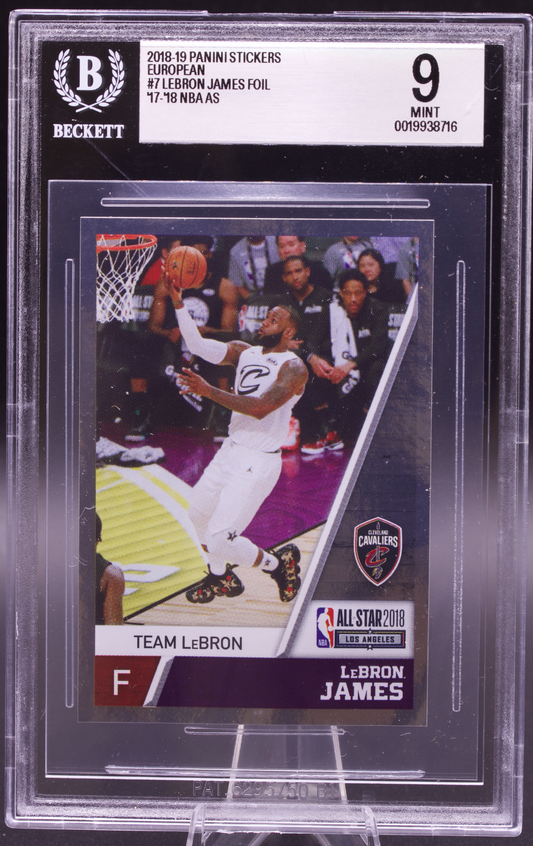 2018-19 Panini Sticker LeBron James #7 New BGS Holder 9 Mint All Star
