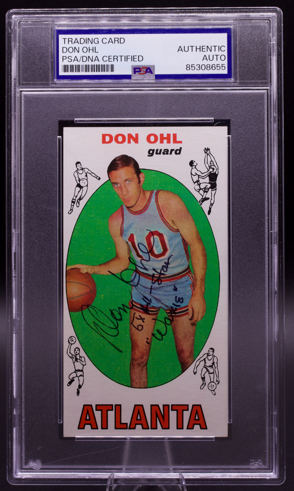 1969 Topps Don Ohl #77 PSA Authentic Auto Signed Atlanta Hawks Tallboy