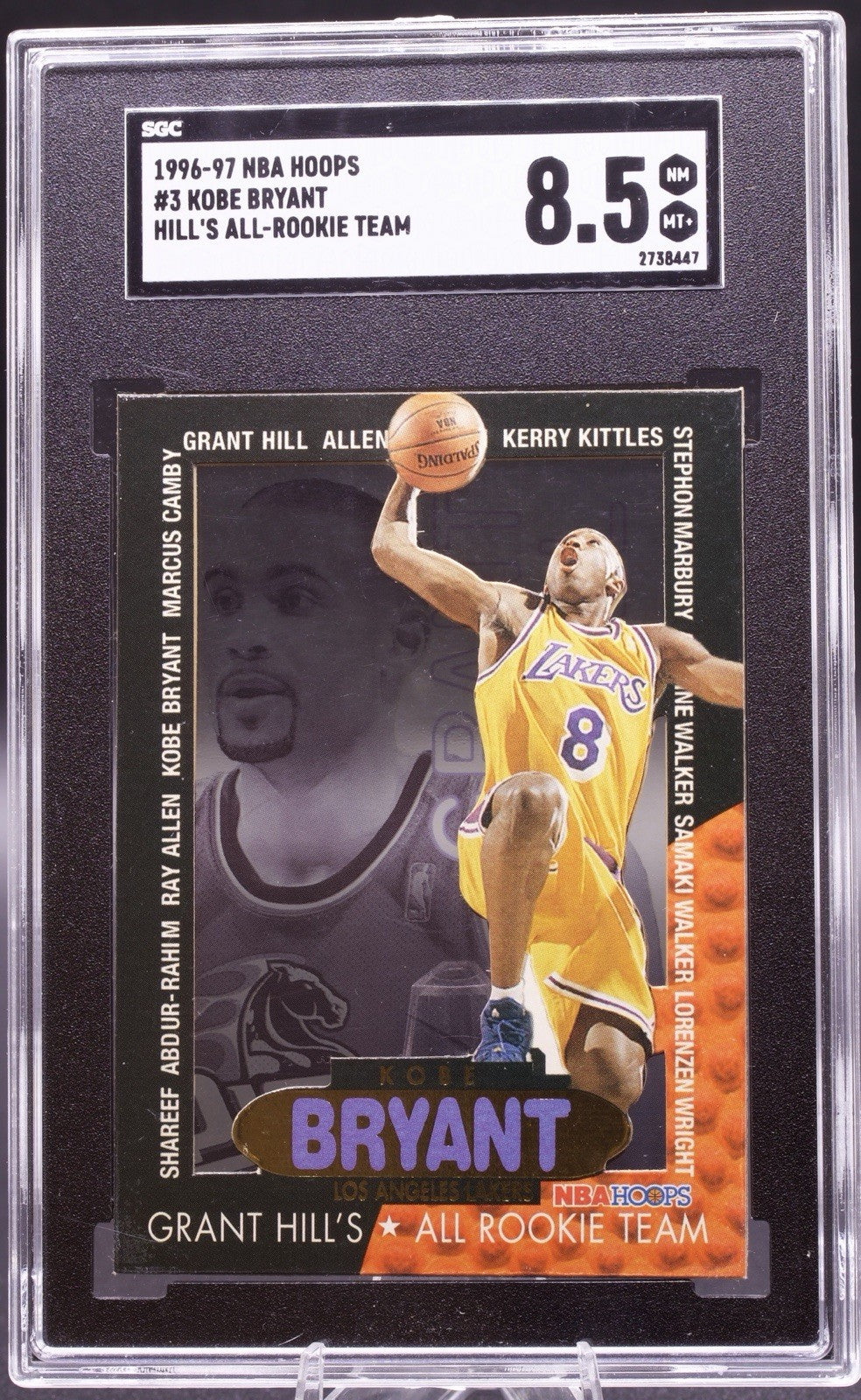 1996-97 NBA Hoops All-Rookie Team Kobe Bryant #3 SGC 8.5 Lakers Rookie Insert