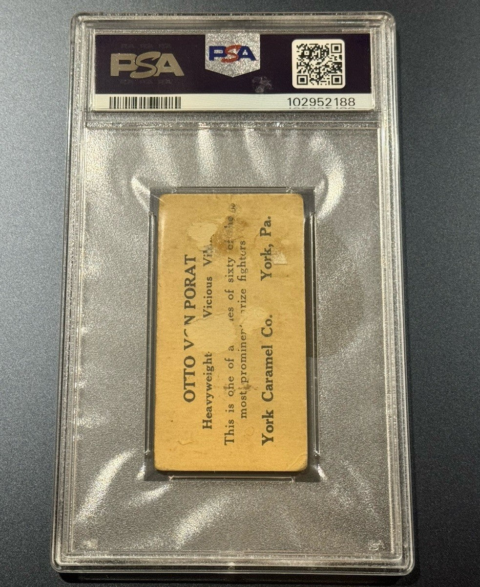 1927 E211 York Caramel Otto Von Porat #29 PSA 1 • Vintage Boxing HOF Card