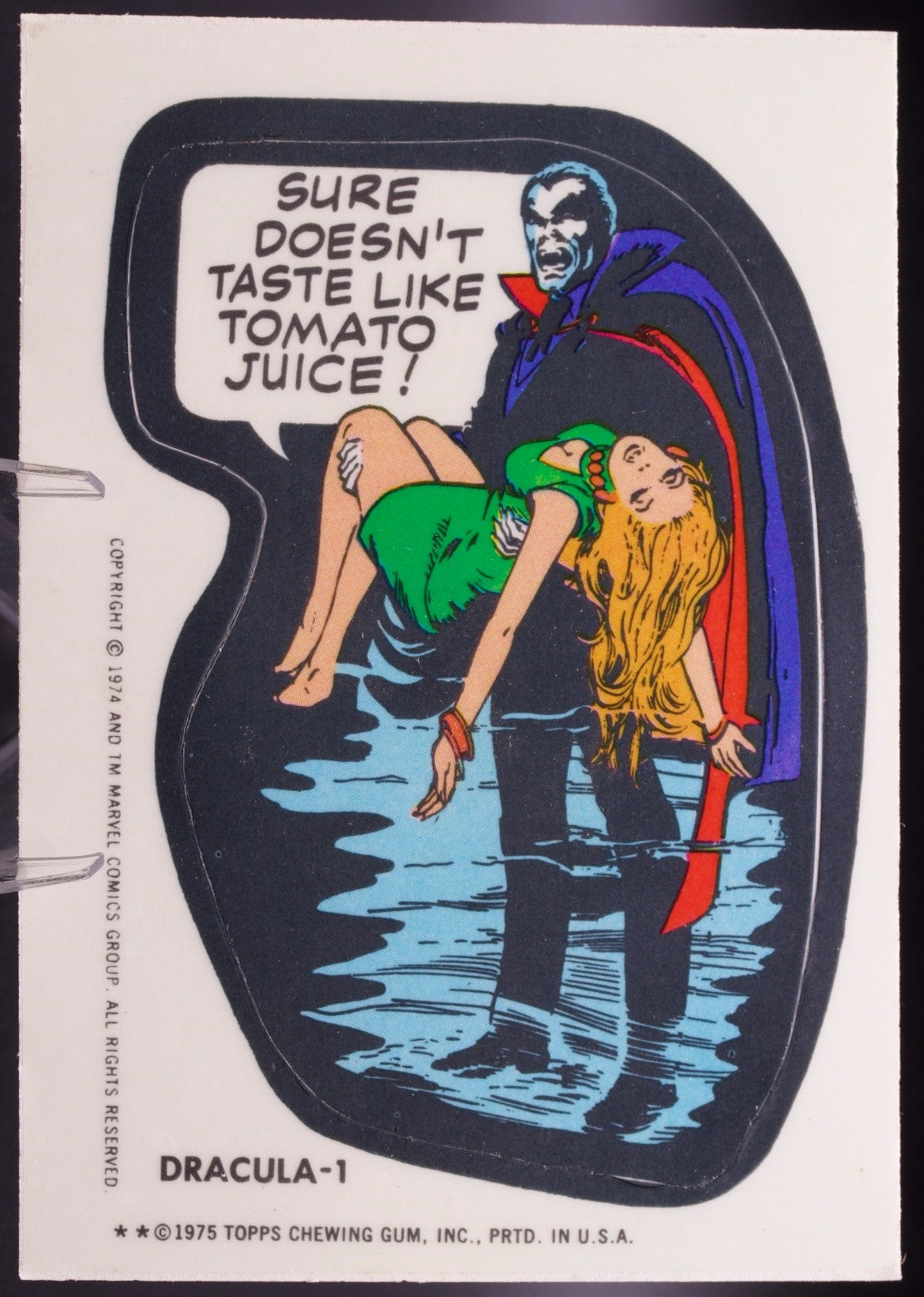 1975 Topps Comic Book Heroes Sticker - Dracula-1