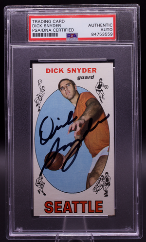 1969 Topps Signed Dick Snyder #73 PSA Authentic Auto Seattle Sonics Tallboy
