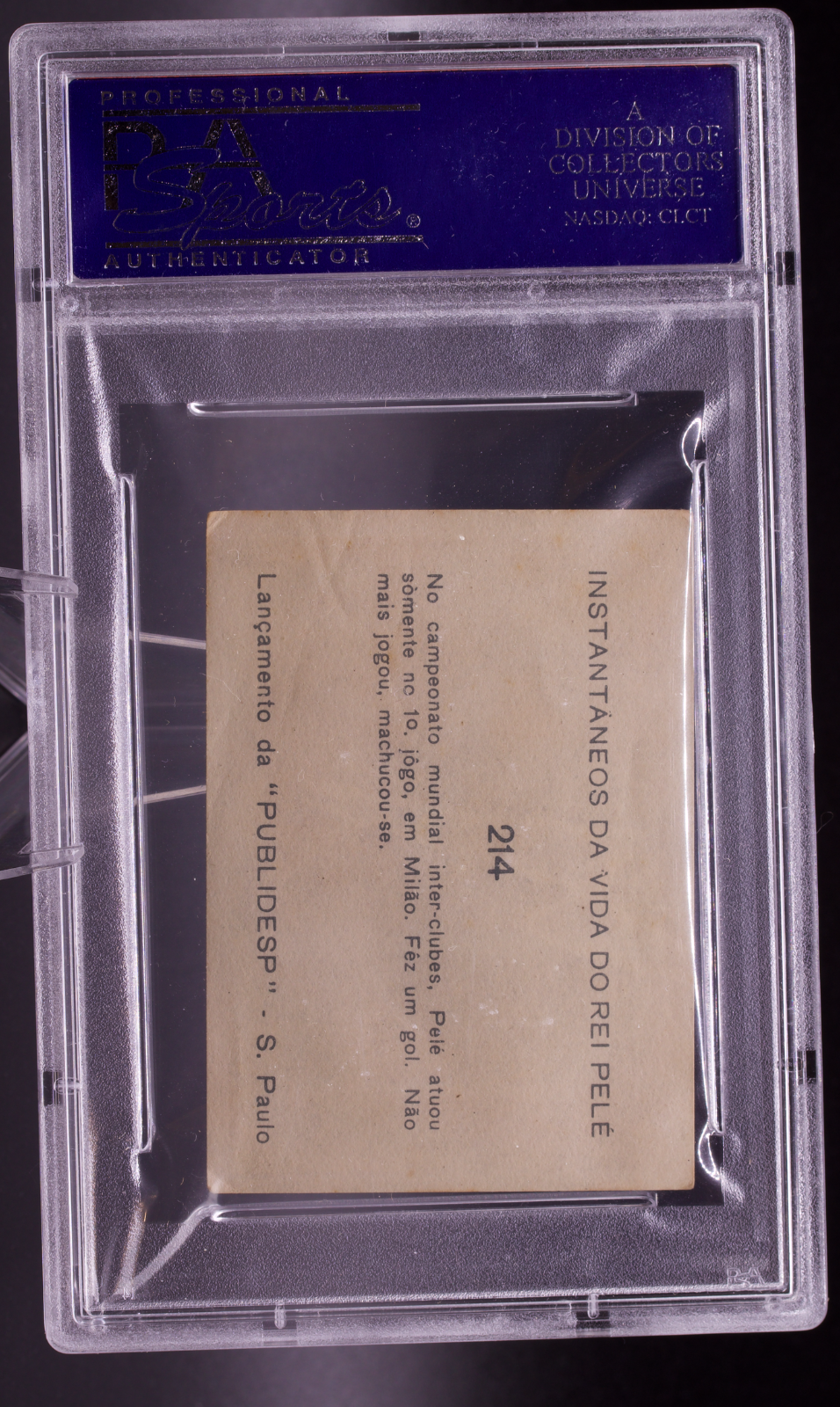 1964 Instantaneos Da Vida #214 Pele PSA 3 VG Milan Intercontinental Cup Soccer