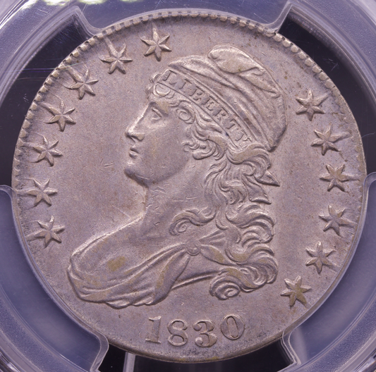 1830 Capped Bust Half Dollar Small 0 O-105 High R4 AU Details PCGS Cleaned 50C