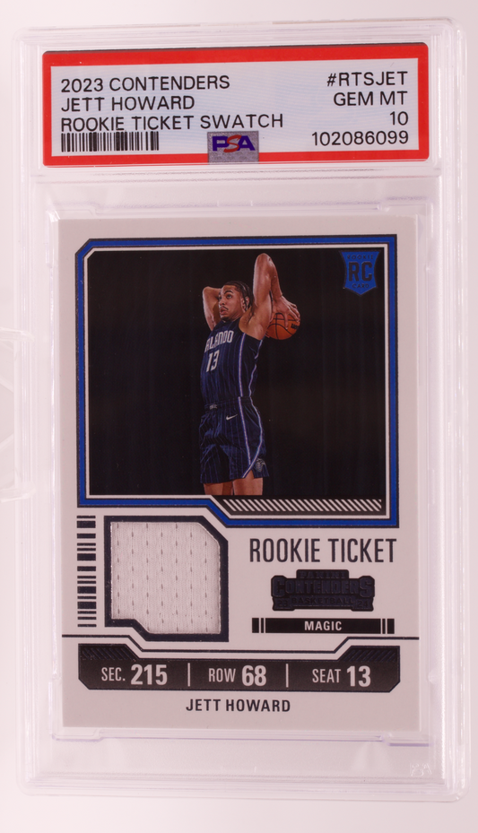 2023-24 Panini Contenders Jett Howard Rookie Ticket Swatch Jersey PSA 10 Magic