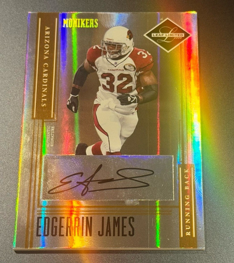 2006 Edgerrin James Auto #10/32 • Gridiron Gear Gold Holofoil • HOF RB Cardinals
