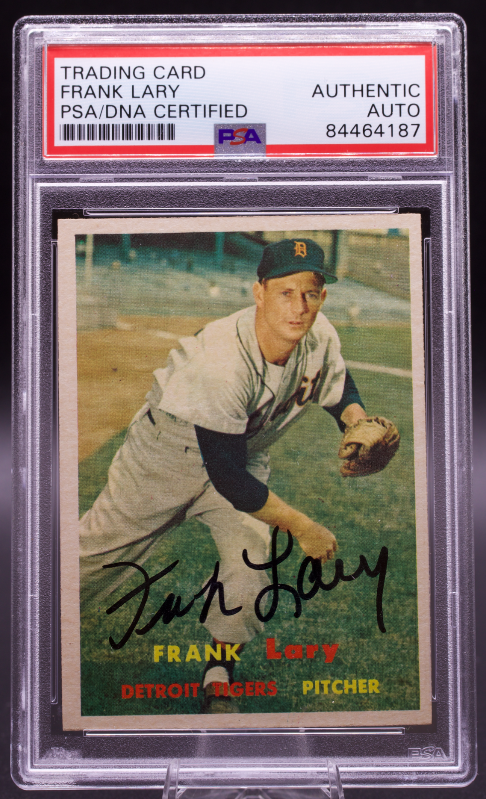 1957 Topps Frank Lary #168 PSA Authentic Auto Signed Detroit Tigers Vintage