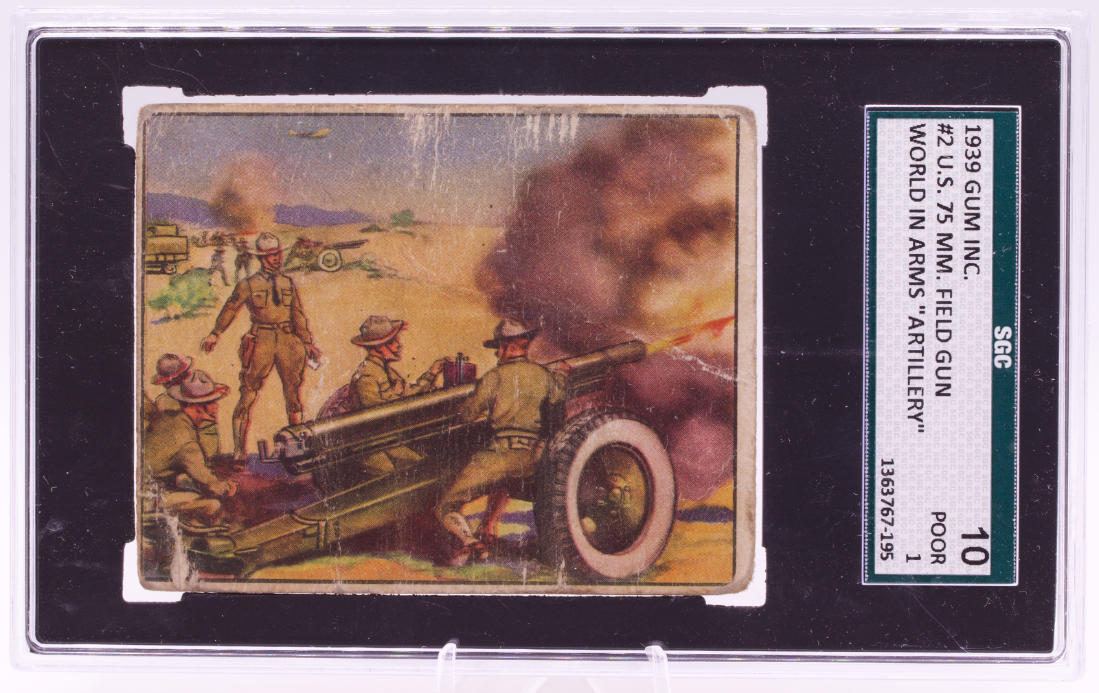 1939 Gum Inc #2 US 75mm Field Gun World in Arms SGC Poor 1