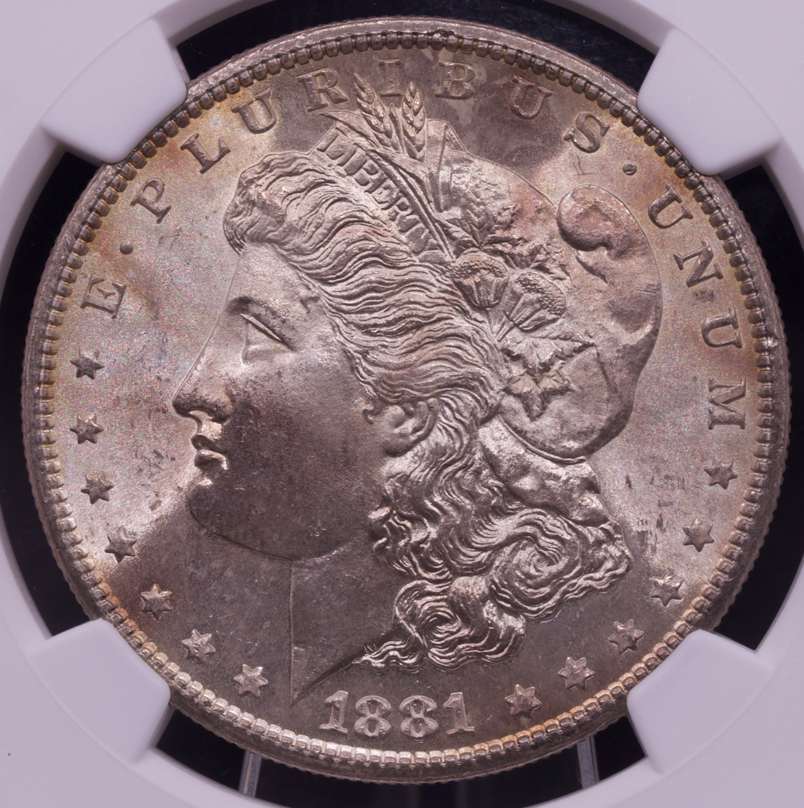 1881-S Morgan Silver Dollar NGC MS67 Gem Golden Toning $1 San Francisco Coin