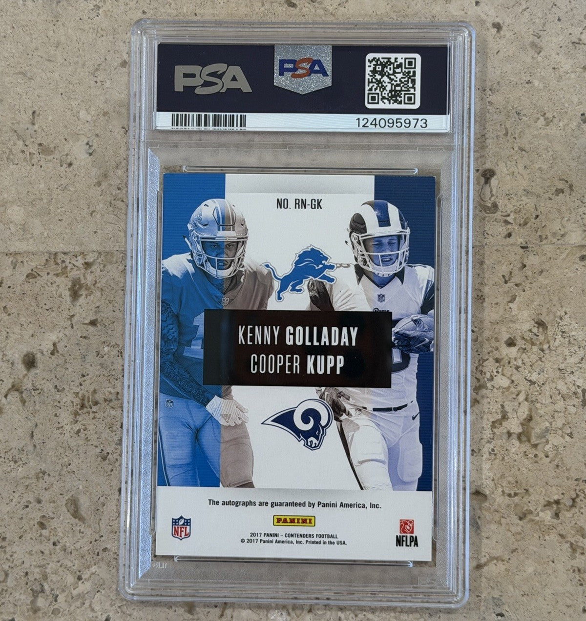 2017 Contenders RN-GK Dual Auto Platinum 1/1 Kupp Golladay PSA Auto 9