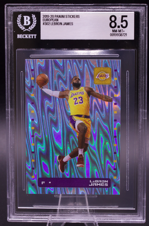 2019-20 Panini European Sticker LeBron James #302 Foil BGS Holder 8.5 NM-MT+