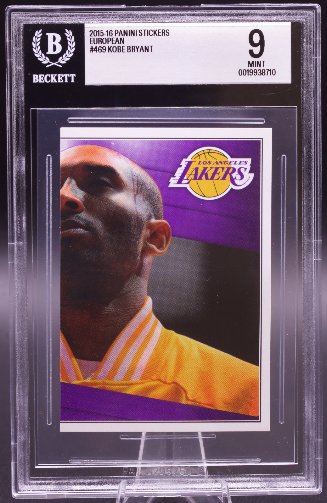 2015-16 Panini European Sticker Kobe Bryant #469 New BGS Holder 9 Mint Lakers