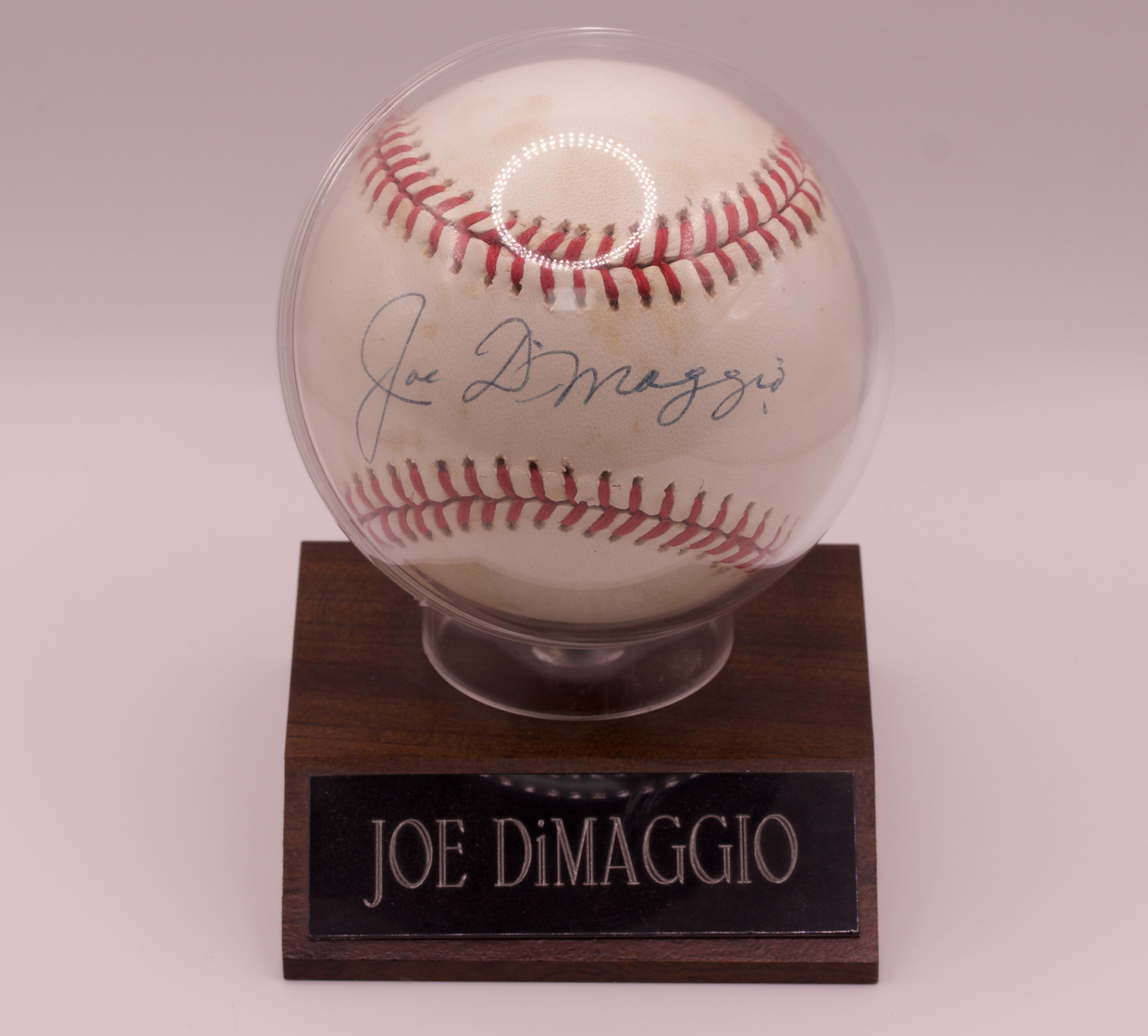 Joe DiMaggio Signed Official AL Baseball 1995 Receipt COA Yankees HOF Display