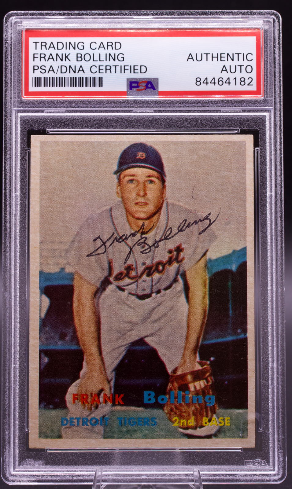 1957 Topps Frank Bolling #325 PSA Authentic Auto Signed Detroit Tigers Vintage