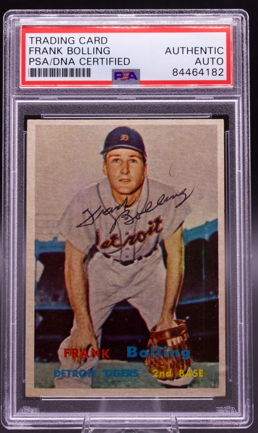 1957 Topps Frank Bolling #325 PSA Authentic Auto Signed Detroit Tigers Vintage