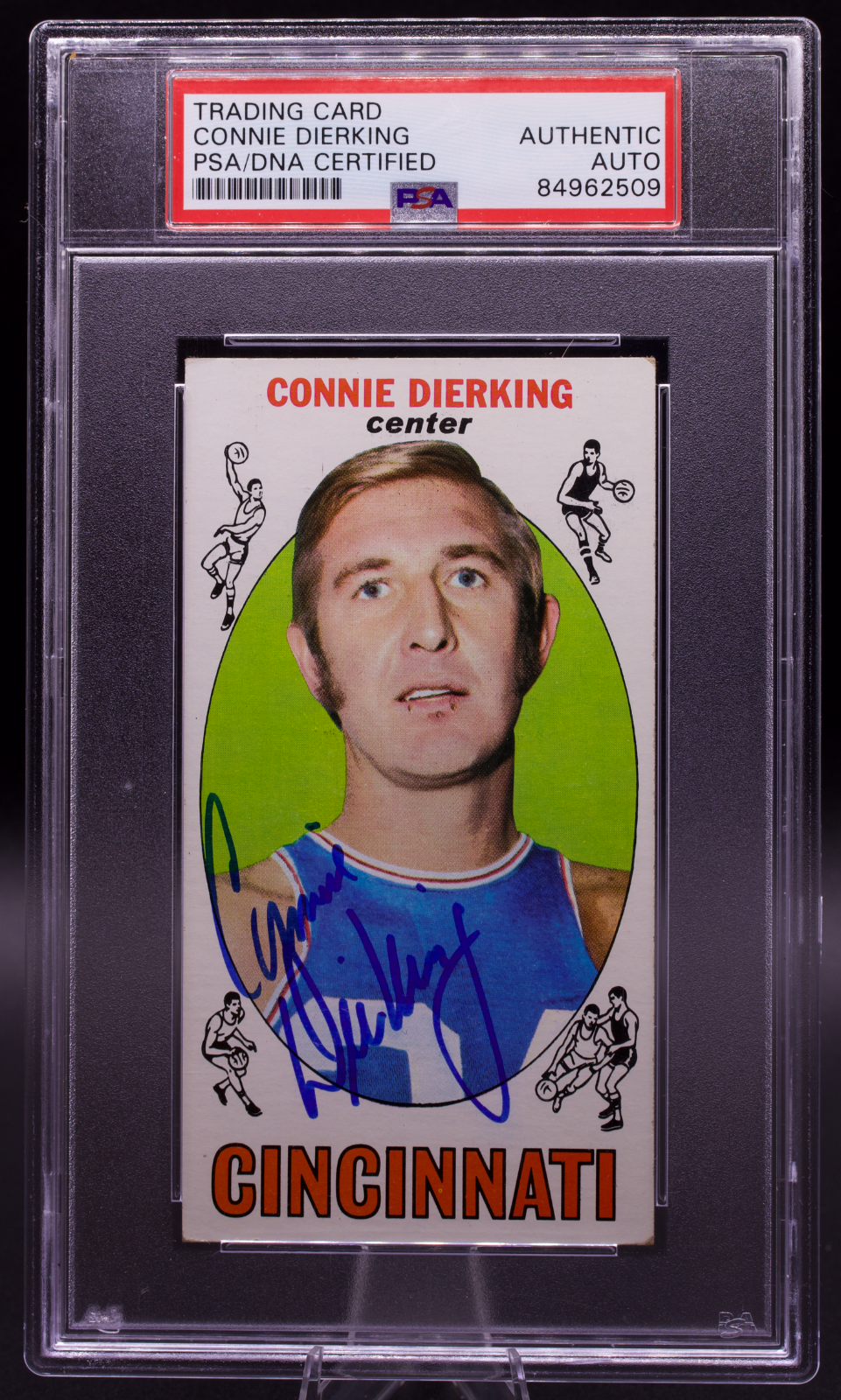 1969 Topps Signed Connie Dierking #28 PSA Authentic Auto Cincinnati Tallboy