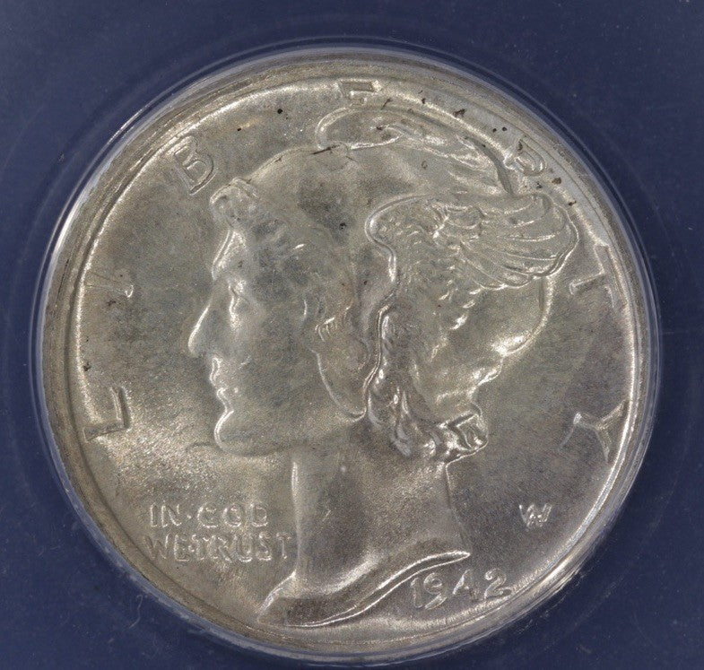 1942-S Mercury Dime MS67 ANACS • WWII Silver • BU Gem