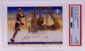 2000 UD Hardcourt Kobe Bryant Autograph PSA 6 EX-MT Lakers On-Card Auto