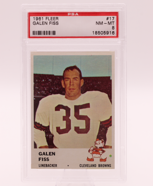 1961 Fleer #17 Galen Fiss PSA 8 NM-MT Cleveland Browns Linebacker Kansas Card