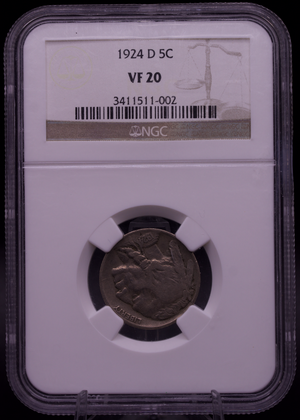 1924-D Buffalo Nickel NGC VF20 Denver Mint 5C