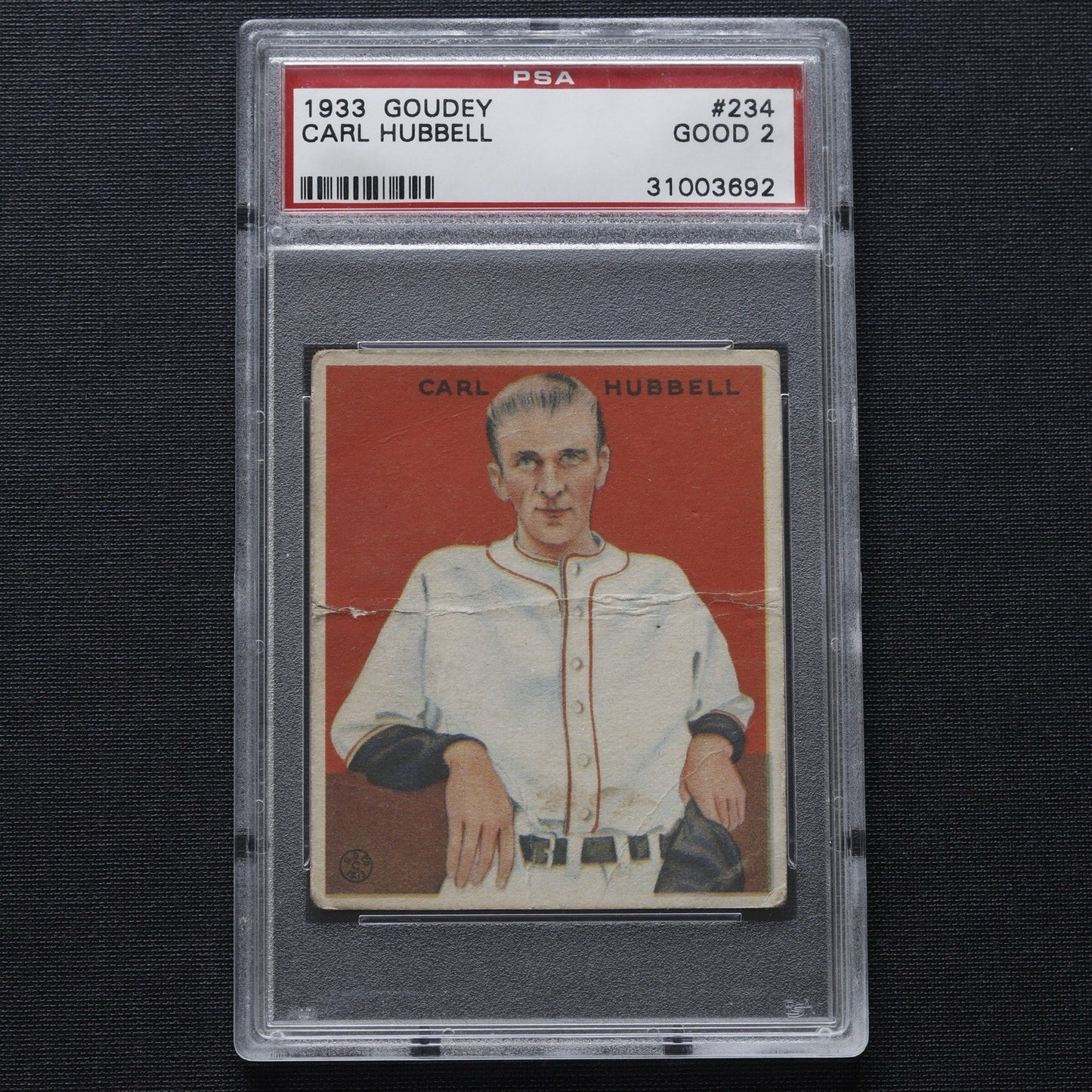 1933 Goudey Carl Hubbell #234 PSA 2 Good • Hall of Fame New York Giants Legend