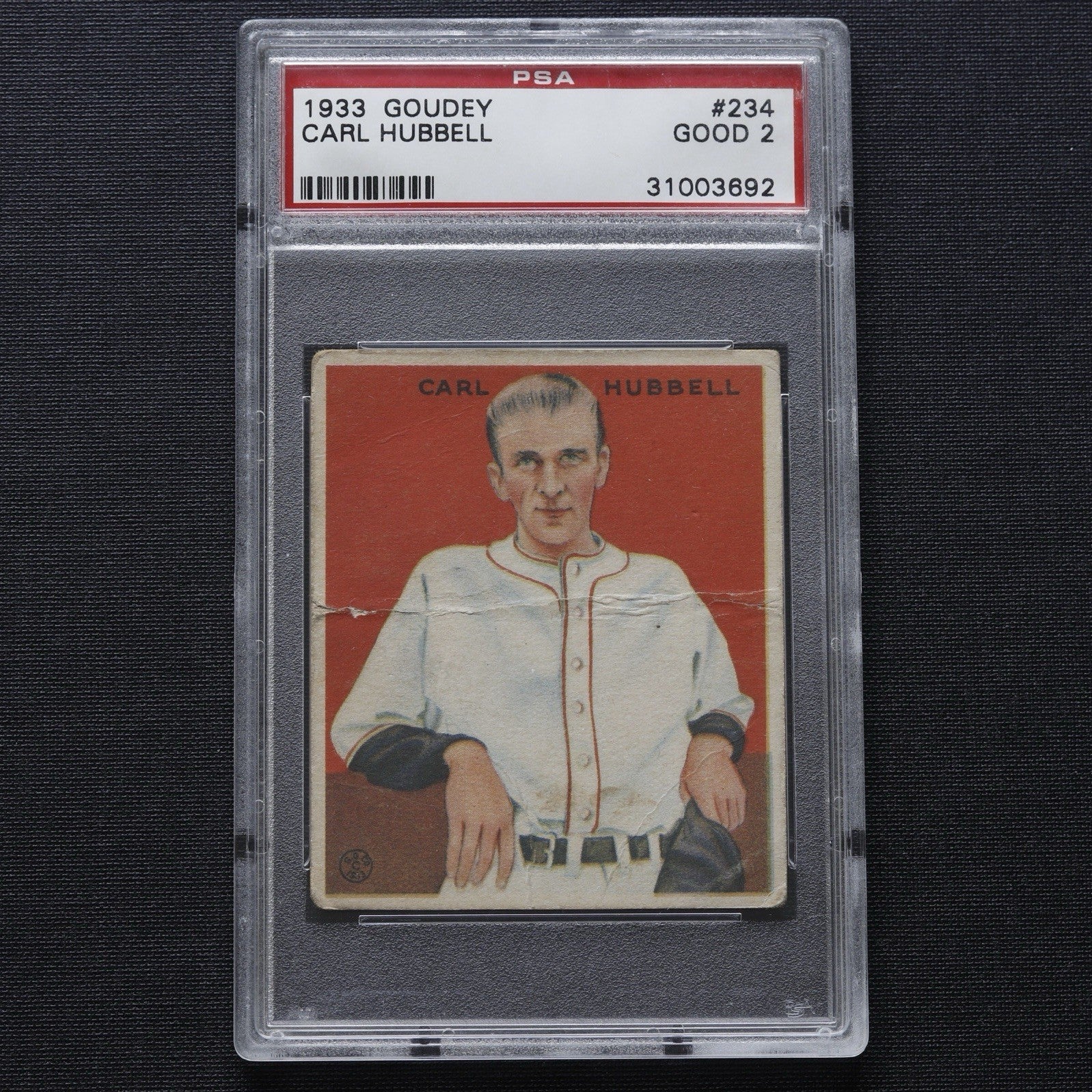 1933 Goudey Carl Hubbell #234 PSA 2 Good • Hall of Fame New York Giants Legend