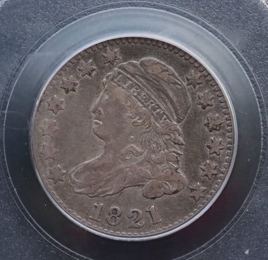 1821 Capped Bust Dime Large Date VF30 PCGS JR-1 R2 Scarce Early Silver 10C