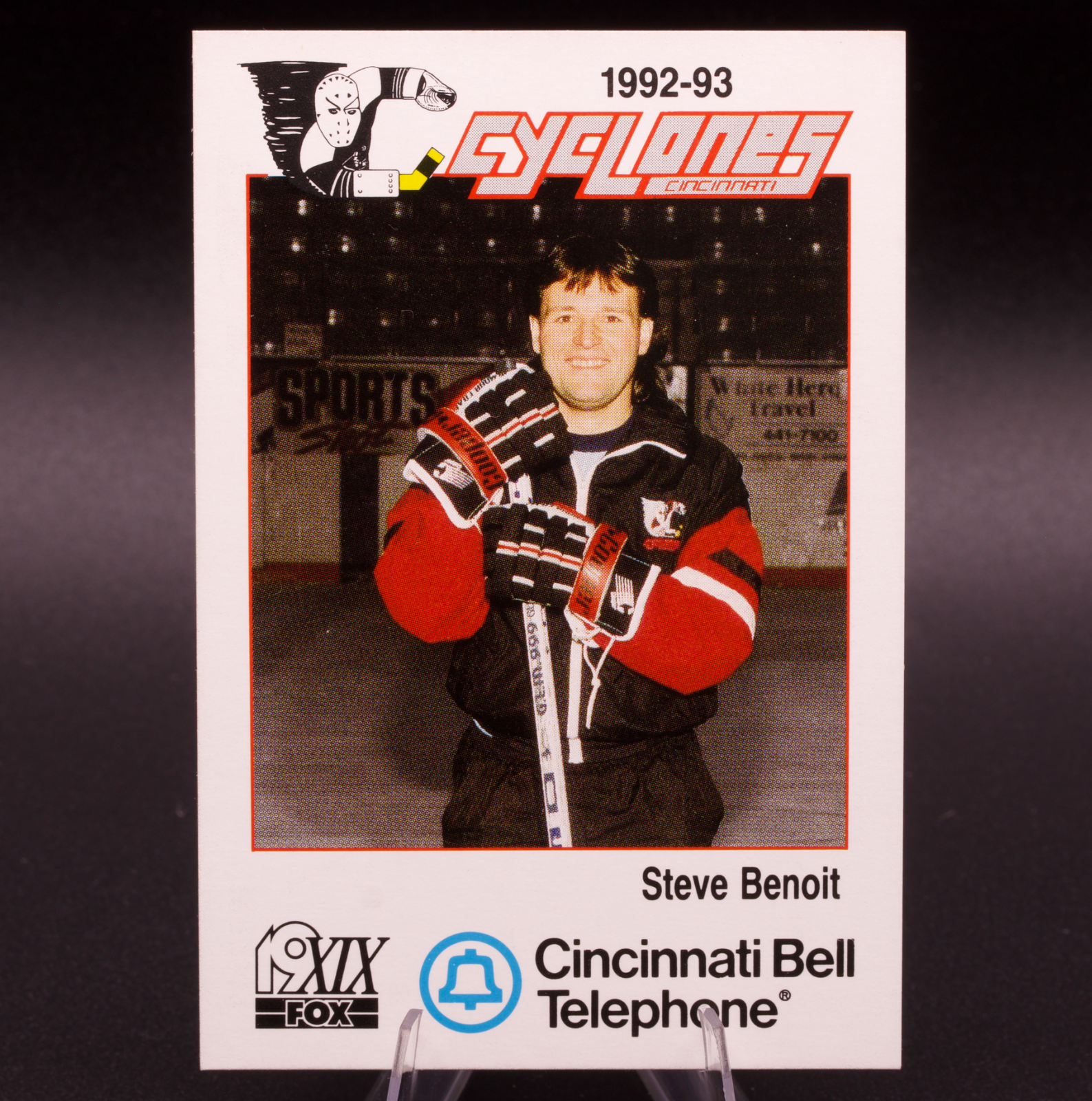 1992-93 Cincinnati Cyclones IHL Steve Benoit Trainer Team Issue Hockey Card