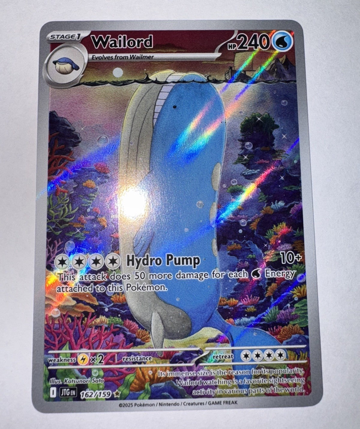 Wailord 162/159 IR - Pokémon TCG SV09 Journey Together - Illustration Rare NM
