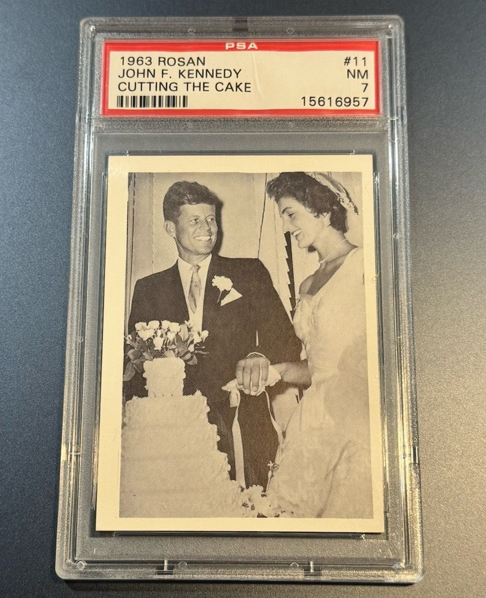 1963 ROSAN JOHN F KENNEDY #11 JFK Cutting The Cake PSA 7 NM